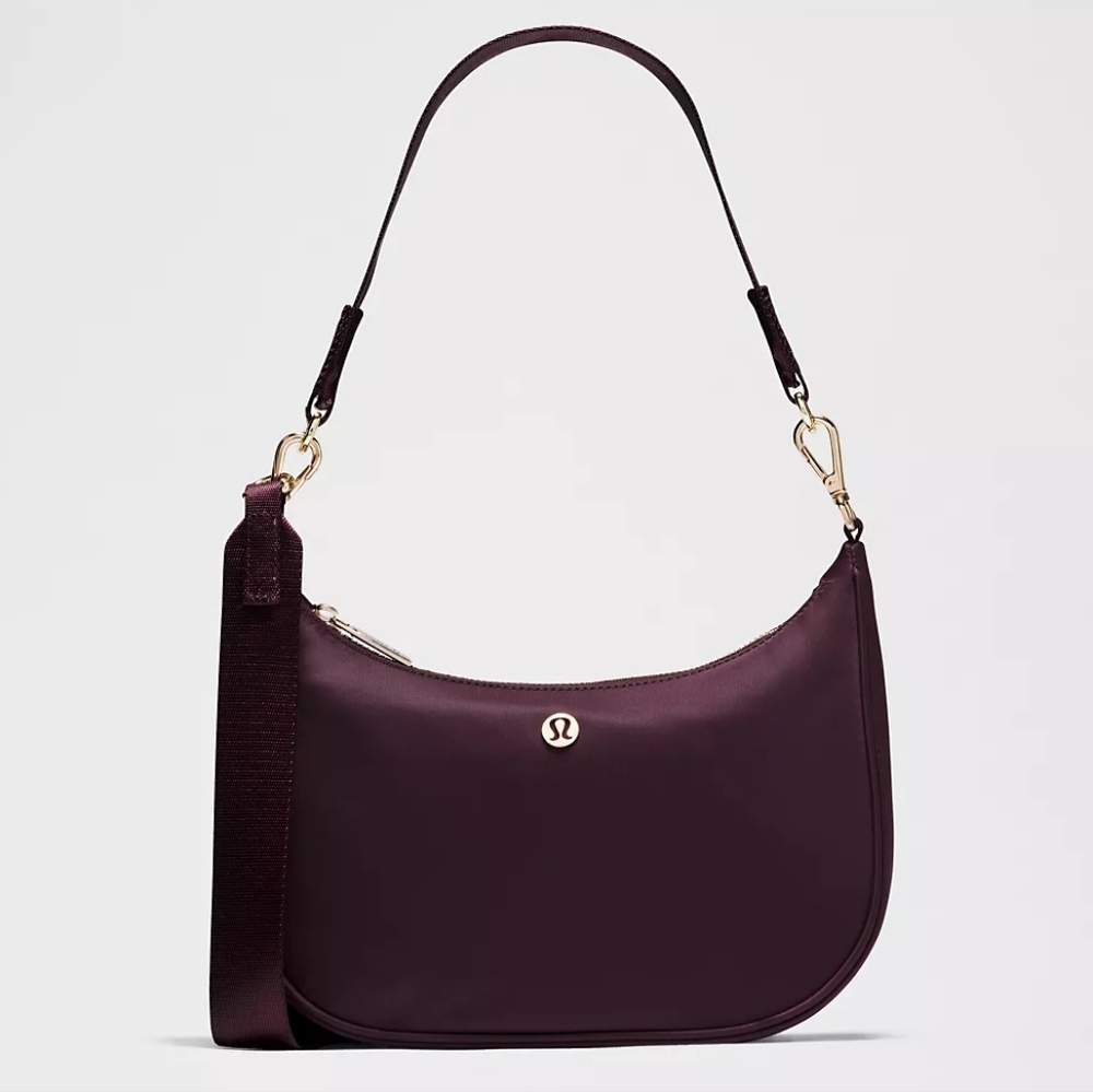NWT Lululemon City Essentials Small Shoulder Bag 3L Black Plum/Gold